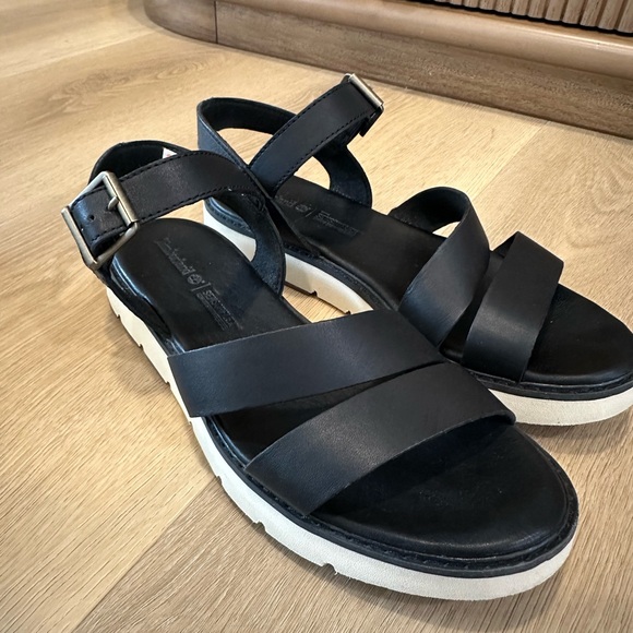 Timberland Women's Safari Dawn backstrap sandals in black full grain leather - Picture 7 of 7